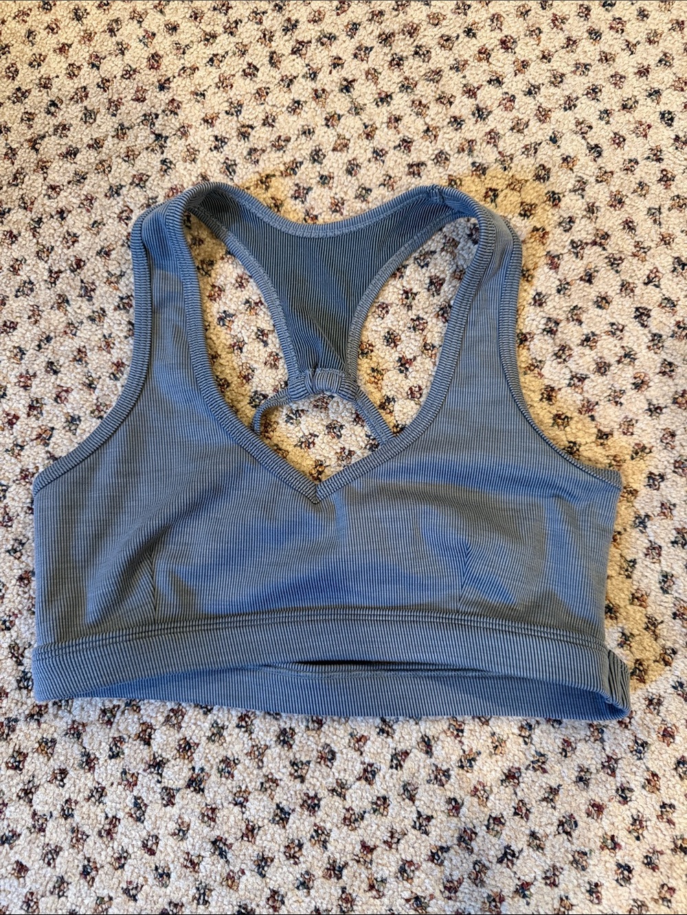 Bombshell Sportswear Ribbed Racerback Bra - Blue Gray